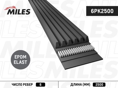 Ремень поликлиновой Miles 6PK2500