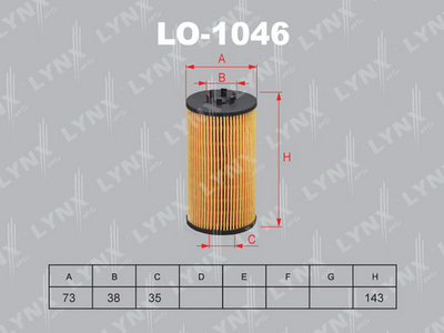 Фильтр масляный LYNXauto LO1046