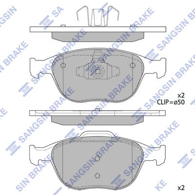 Колодки тормозные передние SANGSIN SP1623