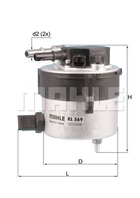 Фильтр топливный MAHLE KL569