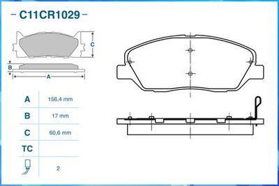 Колодки тормозные передние CWORKS C11CR1029