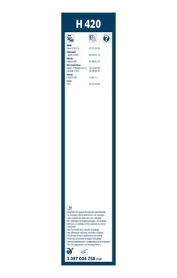 Щетка стеклоочистителя задняя BOSCH 3397004758