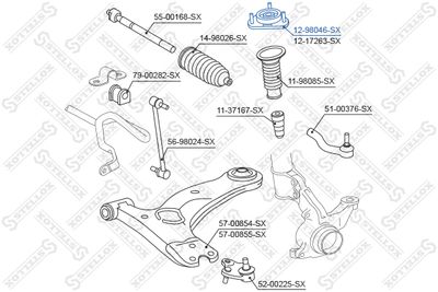 Опора амортизатора STELLOX 1298046SX