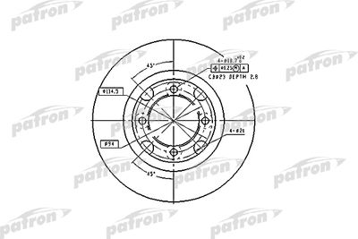 Диск тормозной передний PATRON PBD2607