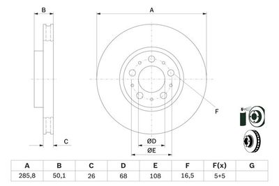 Диск тормозной передний BOSCH 0986479210