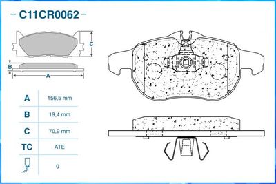 Колодки тормозные передние CWORKS C11CR0062