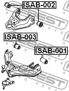 Сайлентблок нижнего переднего рычага FEBEST ISAB001