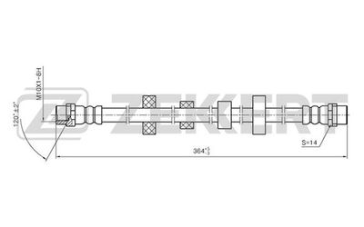 Шланг тормозной передний Zekkert BS9074