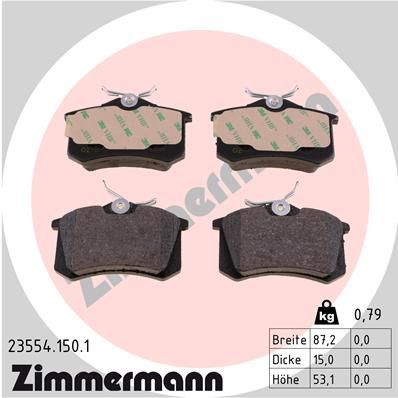 Колодки тормозные дисковые ZIMMERMANN 235541501