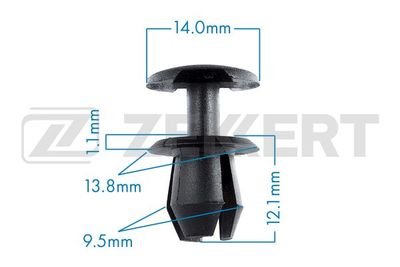 Клипса крепежная Zekkert BE2722