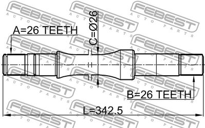 Полуось правая FEBEST 0712RH413WD