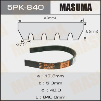 Ремень ручейковый Masuma 5PK840