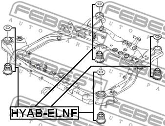 Сайлентблок подрамника FEBEST HYABELNF