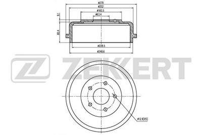 Барабан тормозной задний Zekkert BS5233