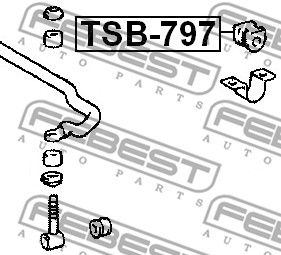 Втулка стабилизатора переднего FEBEST TSB797