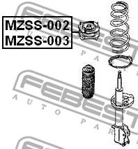 Чашка амортизатора заднего правая FEBEST MZSS003