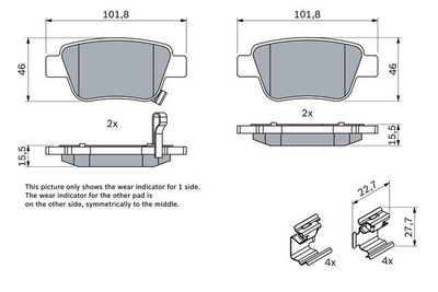 Колодки тормозные дисковые задние BOSCH 0986424798