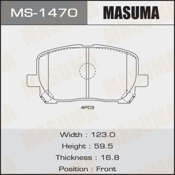 Колодки тормозные передние Masuma MS1470