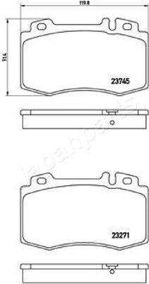 Колодки тормозные дисковые Japan parts PA0510AF
