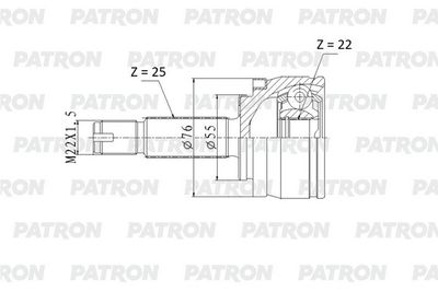ШРУС наружный PATRON PCV2178