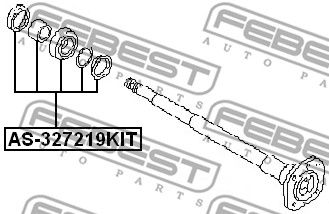 Подшипник шариковый задней полуоси ремкомплект FEBEST AS327219KIT