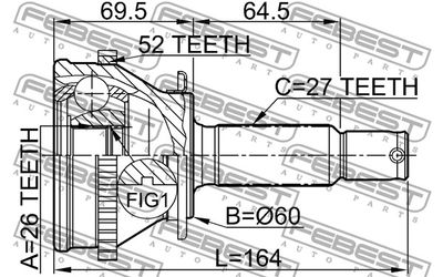 ШРУС наружный FEBEST 1210SFA52