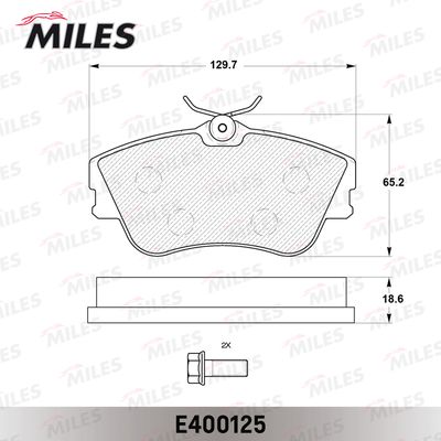 Колодки тормозные передние Miles E400125