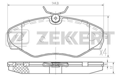 Колодки тормозные дисковые передние Zekkert BS1007