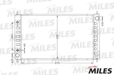 Радиатор охлаждения двигателя Miles ACRB351