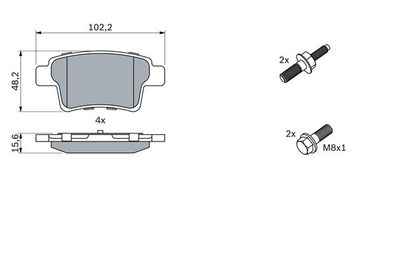 Комплект колодок для дискового тормоза BOSCH 0986494199