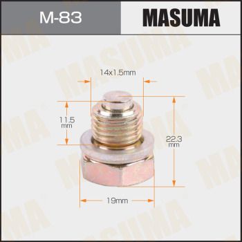 Болт маслосливной с магнитом Masuma M83