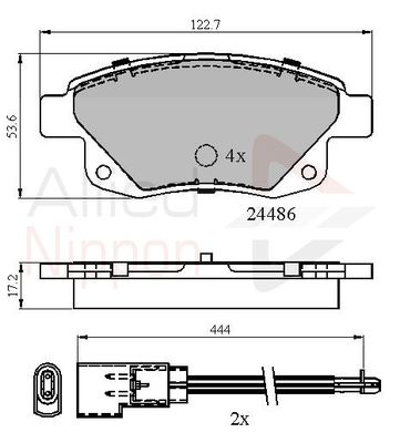 Колодки тормозные дисковые задние ALLIED NIPPON ADB21554