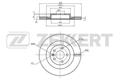 Диск тормозной задний Zekkert BS6360