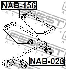 Сайлентблок задней поперечной тяги FEBEST NAB156