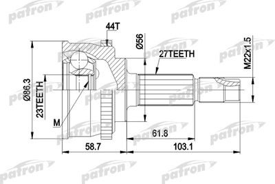 ШРУС наружный комплект PATRON PCV1508