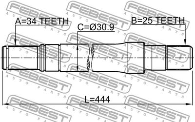Полуось правая FEBEST 1812A17DTRH