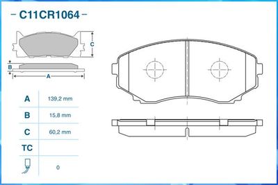 Колодки тормозные передние CWORKS C11CR1064