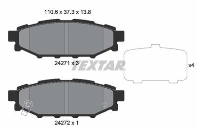 Колодки тормозные дисковые задние TEXTAR 2427101