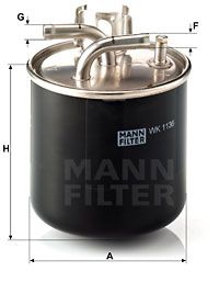 Фильтр топливный MANN-FILTER WK1136
