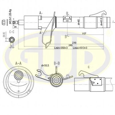 Амортизатор передний газовый G.U.D GSA333710