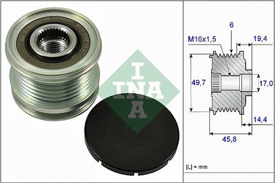 Шкив генератора INA 535016810
