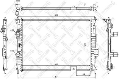 Радиатор системы охлаждения STELLOX 1026588SX