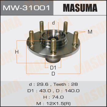 Ступица колеса с интегрированным подшипником Masuma MW31001