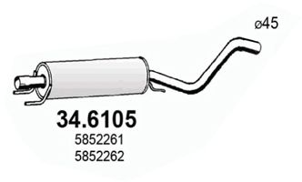 Глушитель средняя часть ASSO 346105