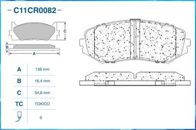 Колодки тормозные передние CWORKS C11CR0082