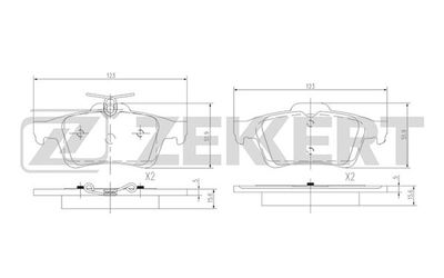 Колодки тормозные дисковые задние Zekkert BS1600