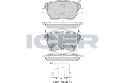 Колодки тормозные дисковые задние ICER 182318