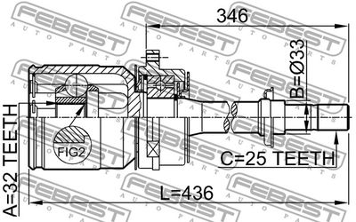 ШРУС внутренний правый FEBEST 0211SR20RH