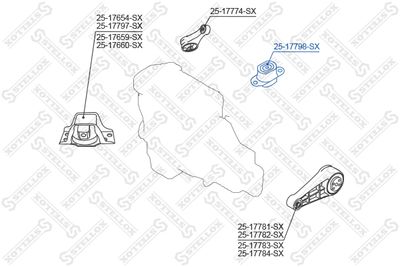 Подушка двигателя STELLOX 2517798SX