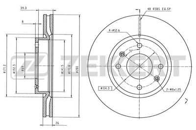 Диск тормозной передний Zekkert BS5358